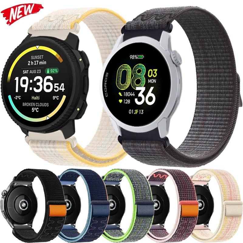 22mm 20mm Nylon Strap For COROS APEX 4 42mm/PACE 4-Pro Sports Bracelet For SUUNTO Vertical 2/Race 2-S/Run CMF Watch 3-2 Pro Band