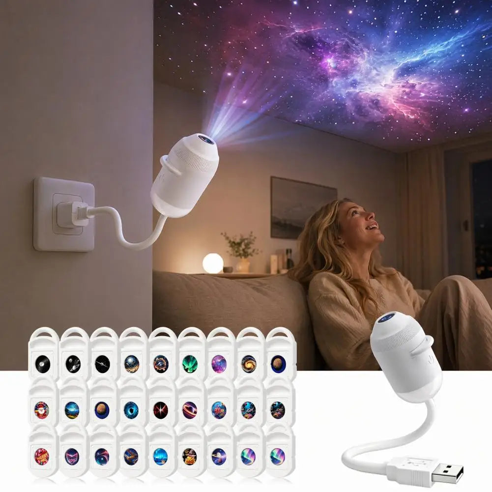 USB Starry Sky Projector Lamp with Clear Image Starry Sky Projector Touch Control 2-in-1 Night Light And Star Projector
