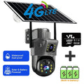 2026 Outdoor 4K 8MP Wireless Solar Camera 4G Sim Dual Lens Wifi IP PIR HD Night Vision Camera V380Pro PTZ Security CCTV Monitor