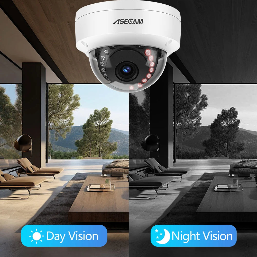 8MP 4K IP Camera POE Outdoor H.265 Onvif Metal Indoor Dome CCTV Night Vision 4MP Video Surveillance Camera