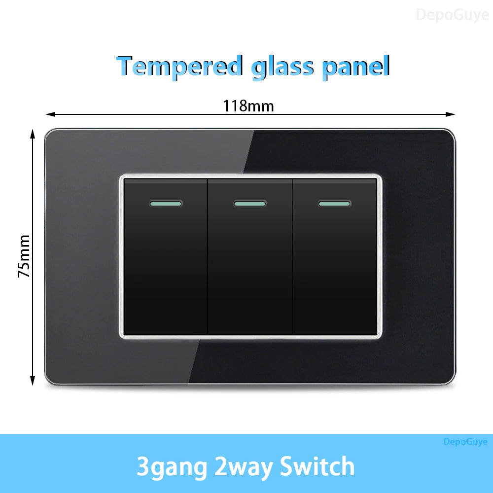 American Thai Standard USB Type-C 20W Fast Charging Power Outlet, Mexico with Smart USB C 3A Socket Wall Electric Light Switch