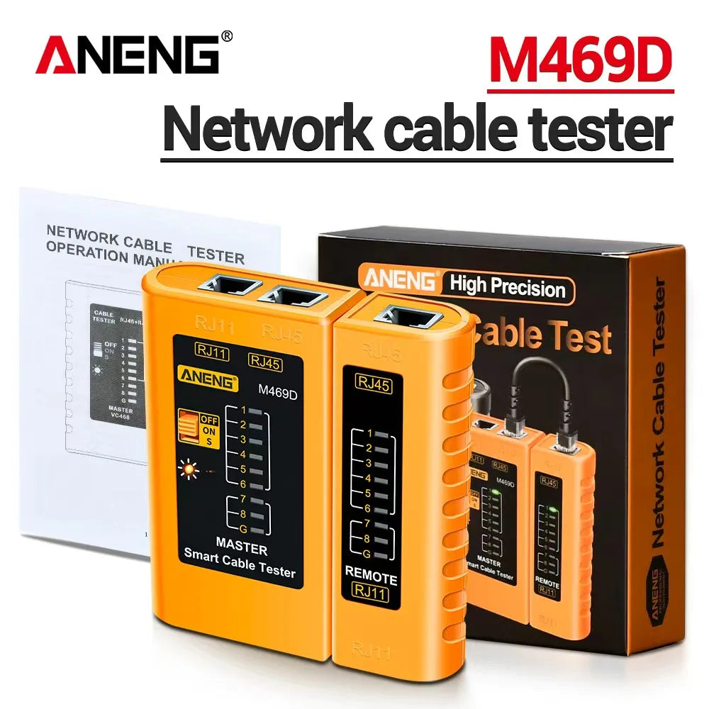 Professional Network Analyzer Tester M469D Cable LAN RJ45 RJ11 RJ12 CAT5 UTP LAN Cable Tester Networking Tool Network Repair Too