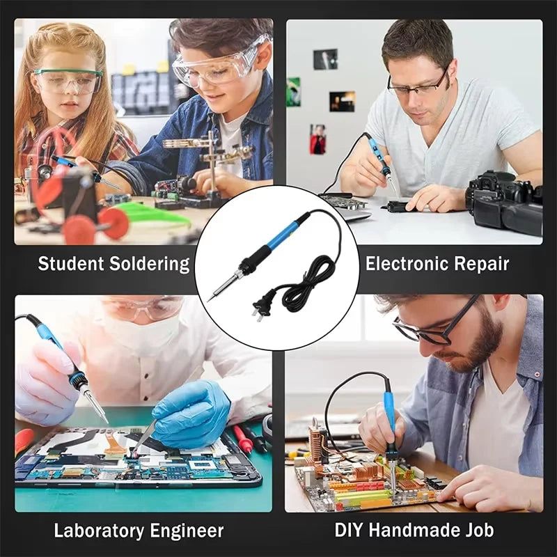 Adjustable Temperature Electric Soldering Iron 110V/220V 60W Solder Iron Tin Professional Tin Welder Electric Tin Welder Heat Pe
