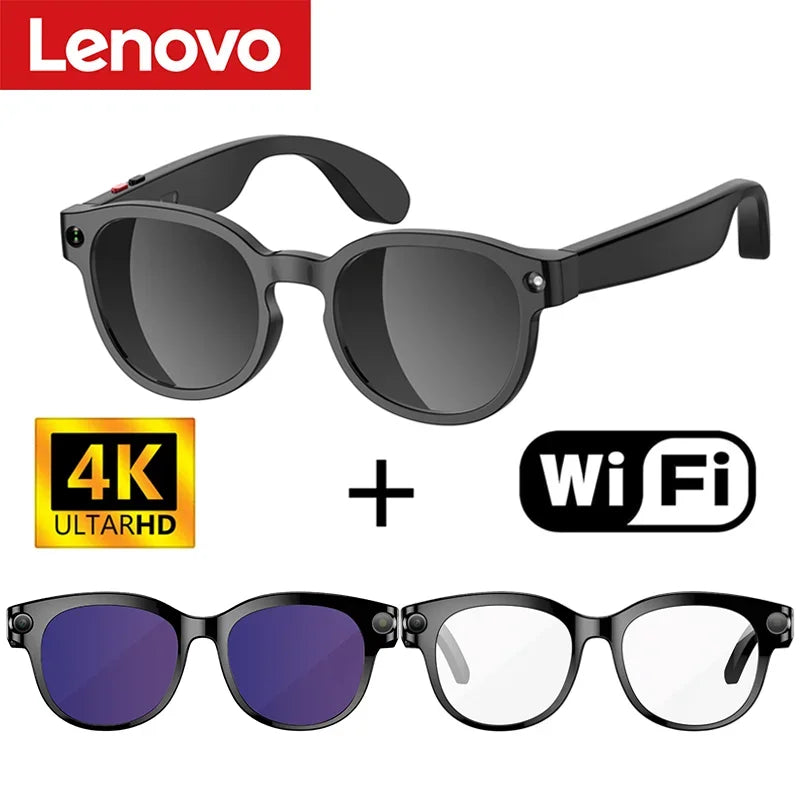 Lenovo Smart AI Camera Glasses 800MP Multifunctional Photochromic Glasses Bluetooth Calling Photo Video Music Translation New