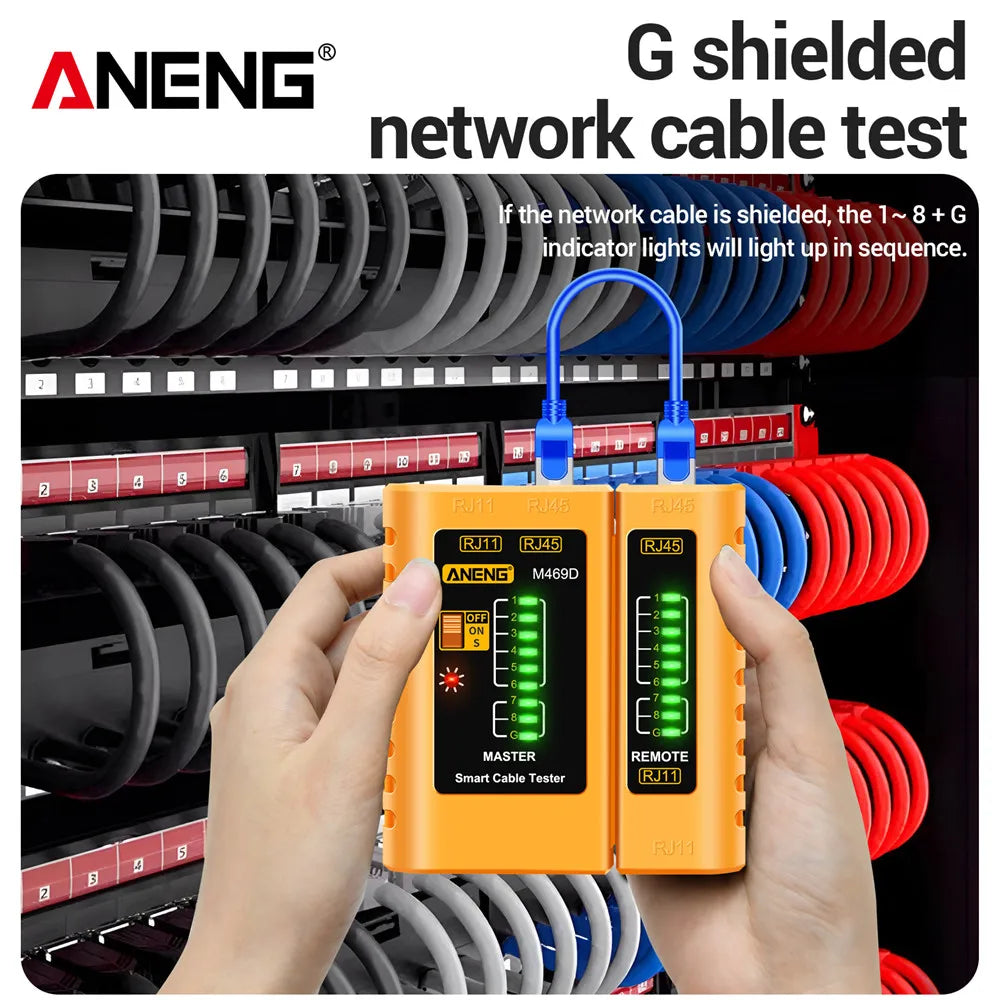 Professional Network Analyzer Tester M469D Cable LAN RJ45 RJ11 RJ12 CAT5 UTP LAN Cable Tester Networking Tool Network Repair Too