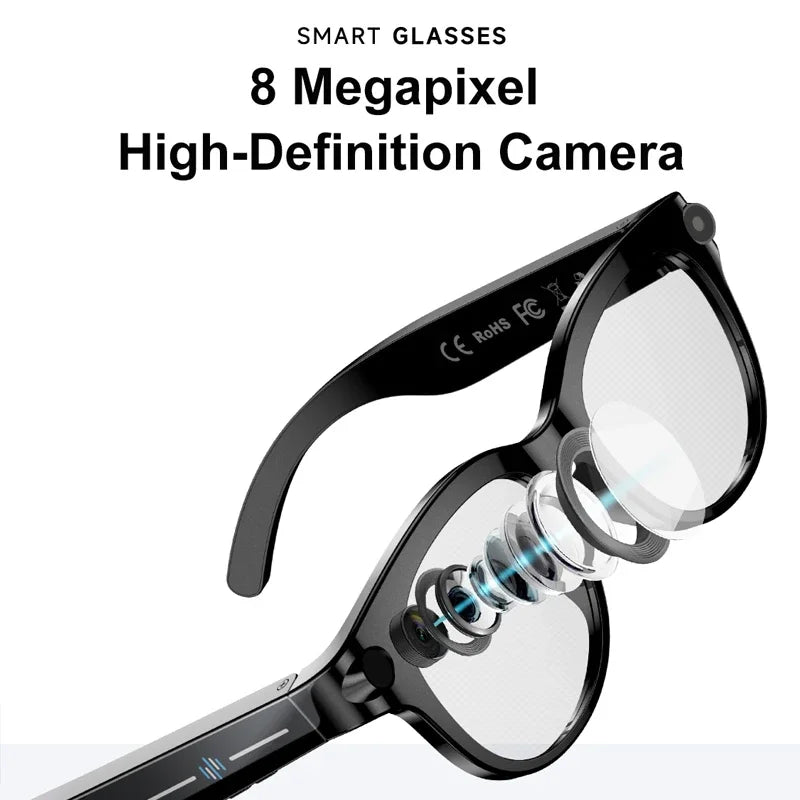 Lenovo Smart AI Camera Glasses 800MP Multifunctional Photochromic Glasses Bluetooth Calling Photo Video Music Translation New