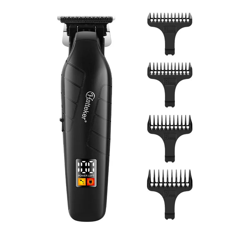 Professional Hair Clipper Ceramic Blade Male Hair Trimmer LED Display Haircut Machine USB Charging