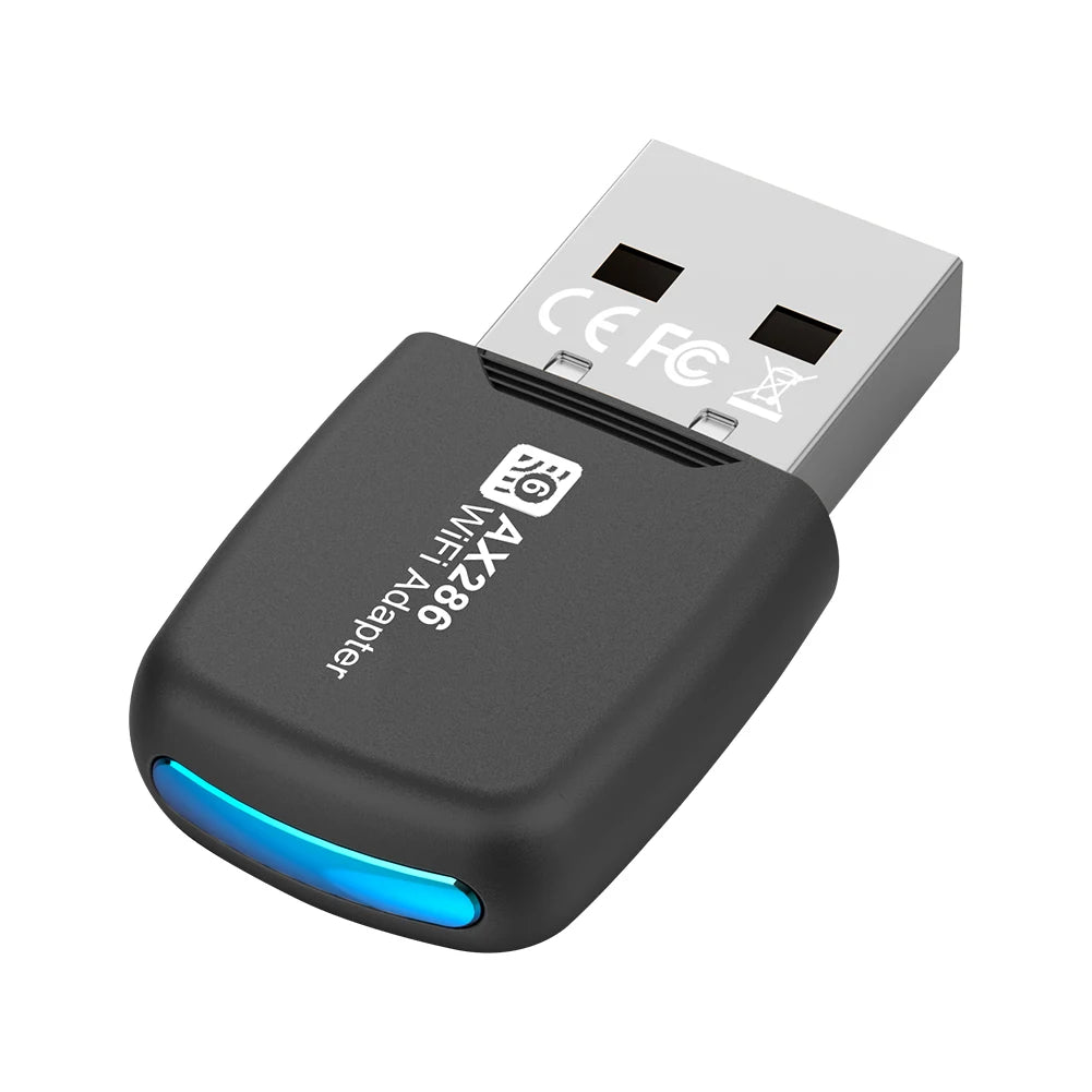Mini USB WIFI 6 Dongle Mini USB WiFi Card Adapter AX286 2.4GHz Driver Free 286.8Mbps For PC Laptop Windows 7 10 11