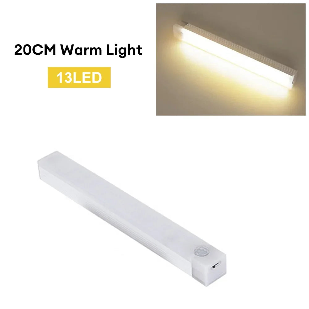 LED Motion Sensor Light Wireless LED Night Light Type C Rechargeable Light Cabinet Wardrobe Lamp Staircase Backlight For Kitchen