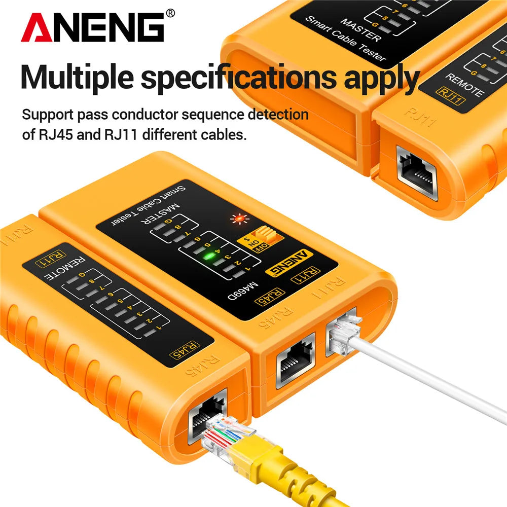 Professional Network Analyzer Tester M469D Cable LAN RJ45 RJ11 RJ12 CAT5 UTP LAN Cable Tester Networking Tool Network Repair Too