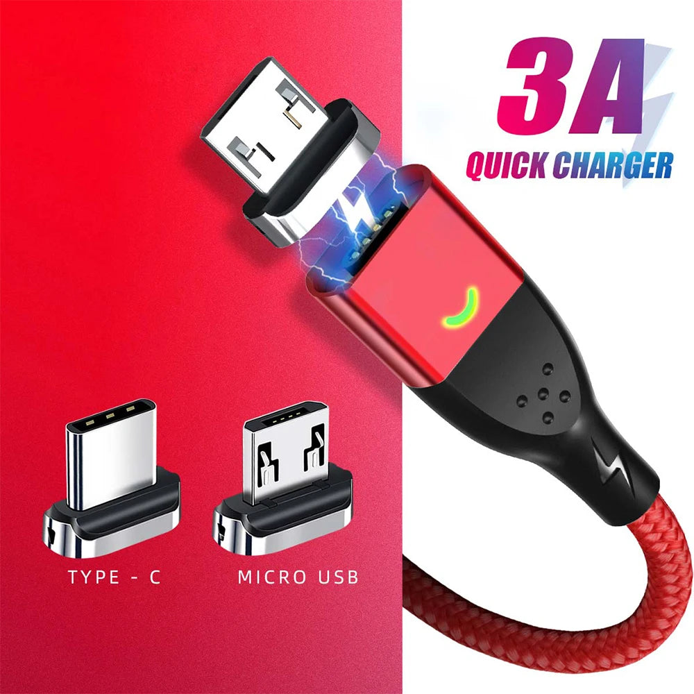 FONKEN Magnetic Micro USB Type C Cable Fast Charging Data Wire Cord Magnet Charger USB Type C Cable For Huawei xiaomi 13 pro