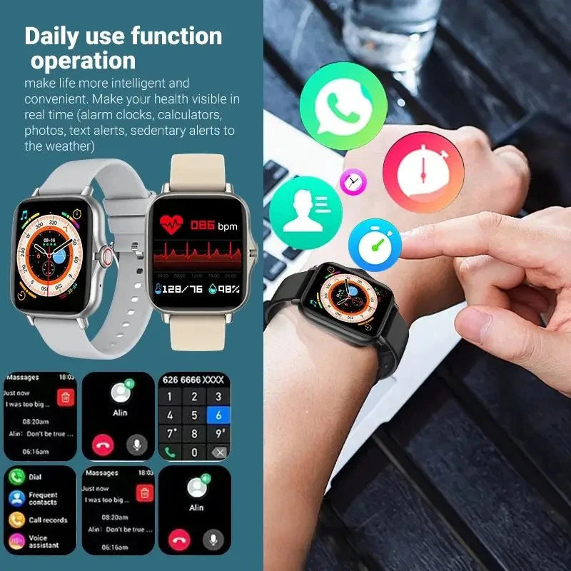2026 Smart Watch Android Phone 1.44'' Inch Color Screen Bluetooth Call Blood Oxygen/Pressure Monitoring Smart Watch Women Men