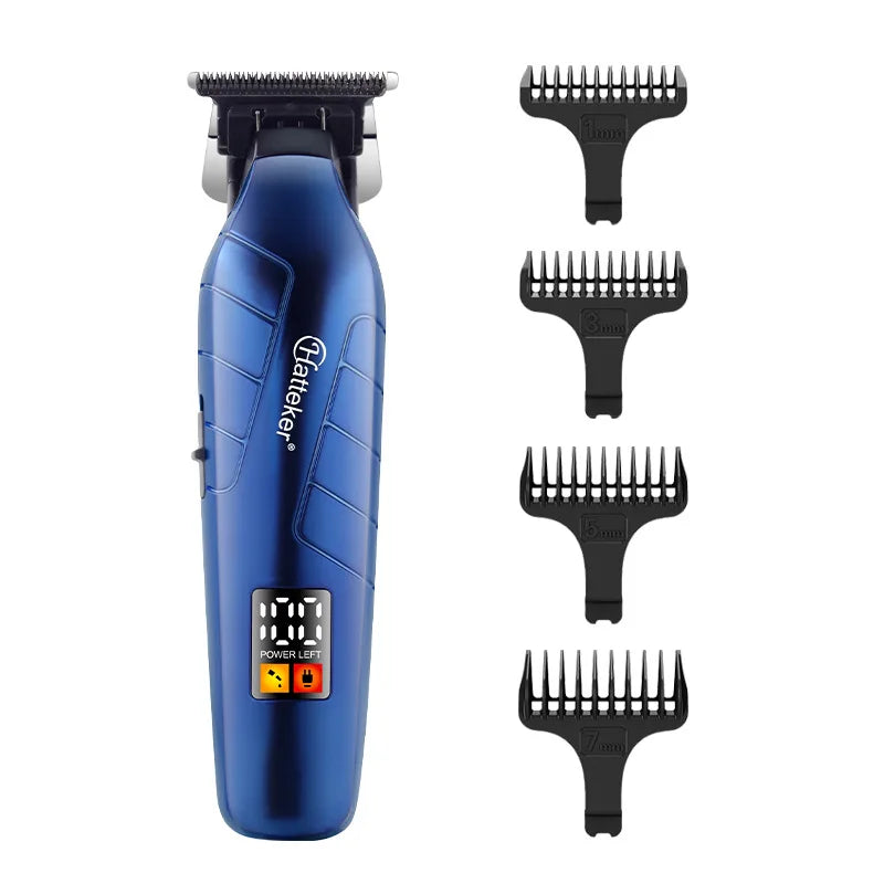 Professional Hair Clipper Ceramic Blade Male Hair Trimmer LED Display Haircut Machine USB Charging