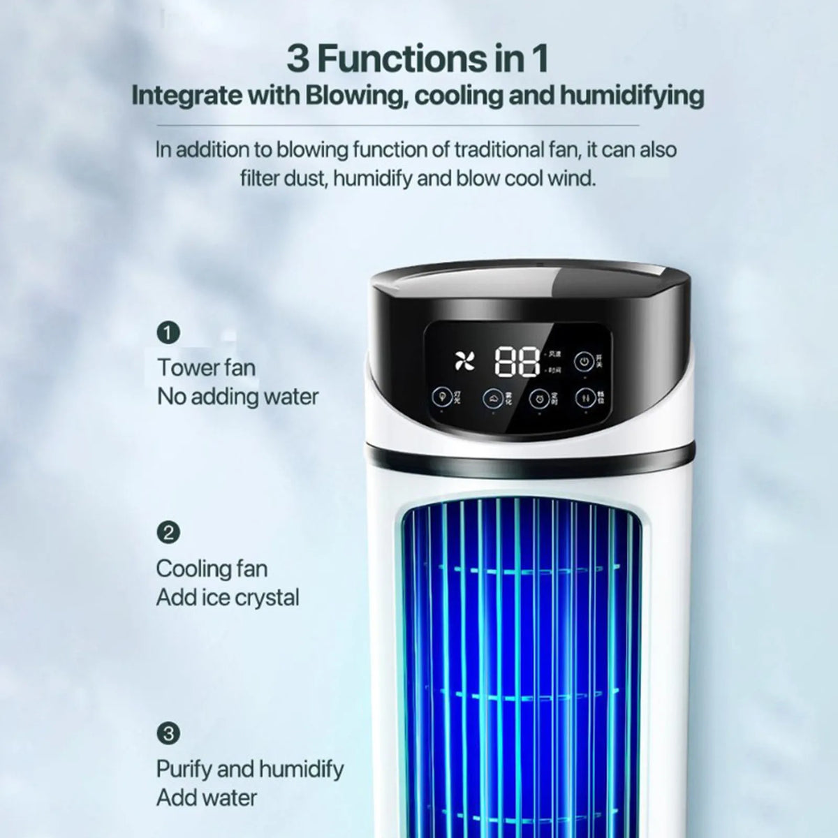 Air Cooler Portable  Air Conditioner Mobile Multifunction Air Cooler Fan Water Cooling Fan for Office Home Mobile Air Cooler