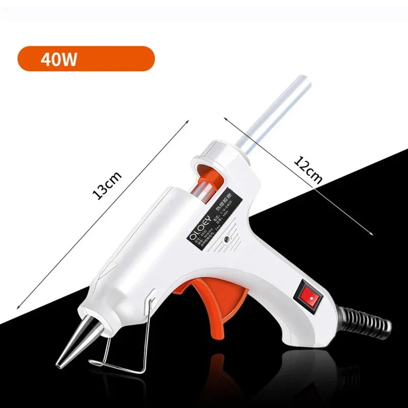 Hot Melt Glue GunWith 10pcs Glue Stick Mini Indusrial Adhesive Hot Gun Electric Heat Temperature Gun Repair Tool