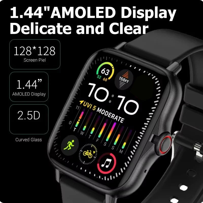 2026 Smart Watch Android Phone 1.44'' Inch Color Screen Bluetooth Call Blood Oxygen/Pressure Monitoring Smart Watch Women Men
