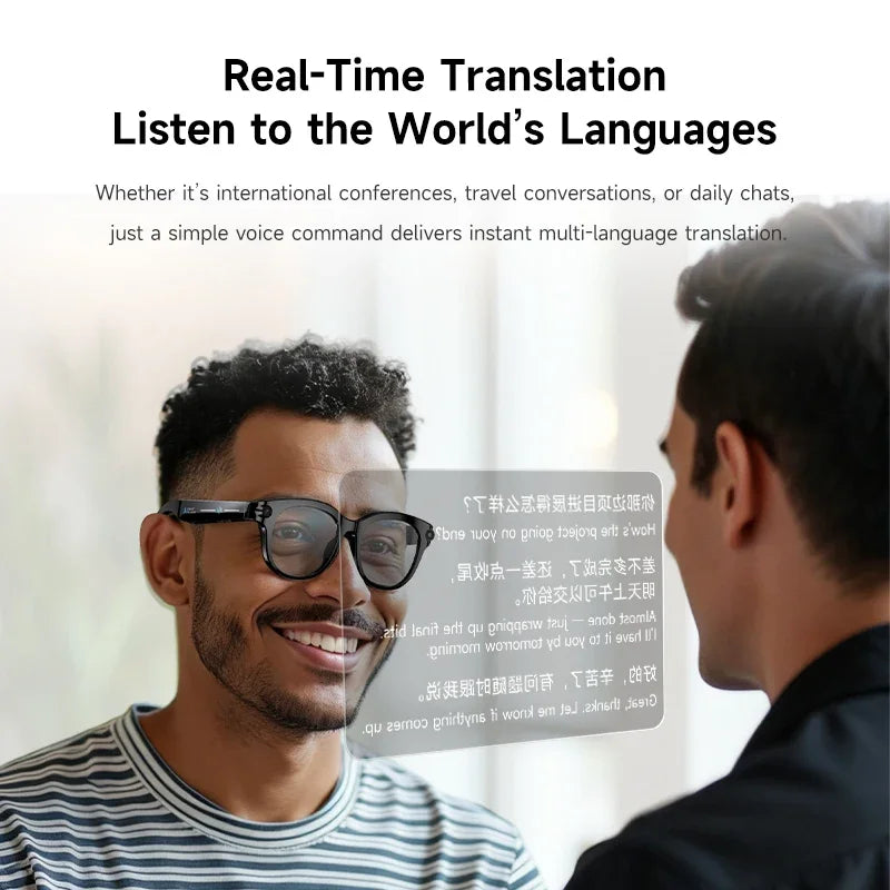 Lenovo Smart AI Camera Glasses 800MP Multifunctional Photochromic Glasses Bluetooth Calling Photo Video Music Translation New