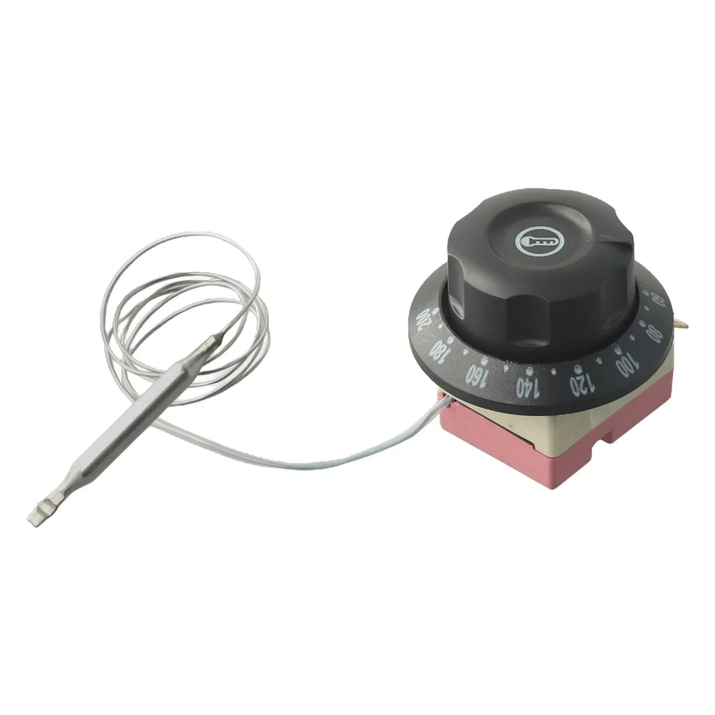 Electric Oven Thermostat Adjustable Temperature Controller Switch 60-200℃ 2 Pin 60-200 Degrees Electric Oven Fryer Knob Thermost