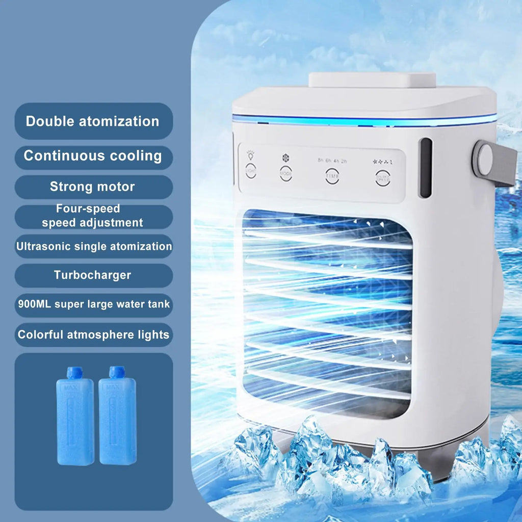 Multi-function Portable Cooling Fan Air Cooler Spray Conditioner USB Air Cooler Fan Quiet Evaporative Cool Gadgets with Timer