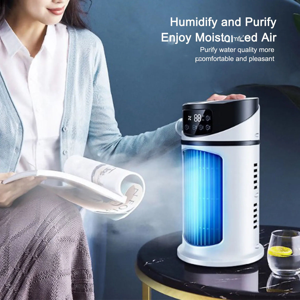 Air Cooler Portable  Air Conditioner Mobile Multifunction Air Cooler Fan Water Cooling Fan for Office Home Mobile Air Cooler
