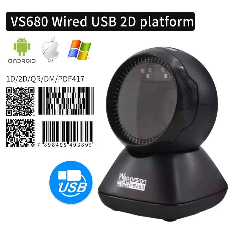 CHIYI 1D/2D Supermarket Handhel Barcode Bar Code Scanner Reader QR PDF417 Bluetooth 2.4G Wireless &Wired USB Platform