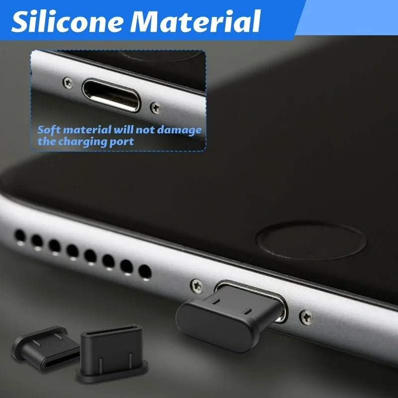 Type C Dust Plug Silicone Anti Dust Cover Cap for Smartphone Tablet USB C Charging Port Protector Phone Accessories USB C Plugs