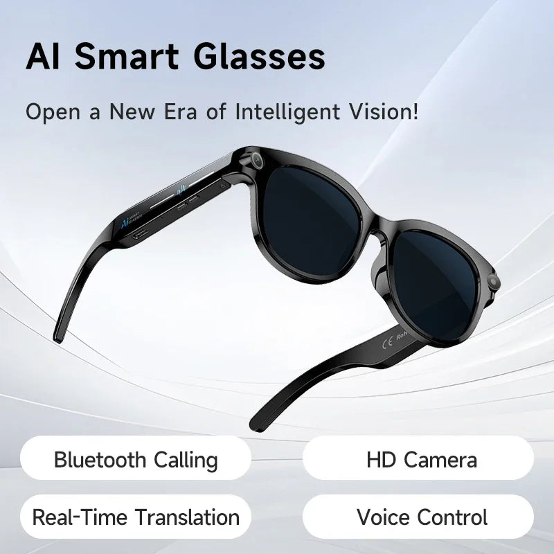 Lenovo Smart AI Camera Glasses 800MP Multifunctional Photochromic Glasses Bluetooth Calling Photo Video Music Translation New